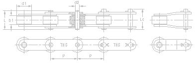 ANSI Standard Double Pitch Conveyor Roller Chains (Oversized Roller Type)