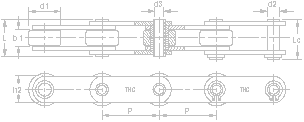 ANSI Double Pitch Stainless Steel Hollow Pin Chains (Roller Type)