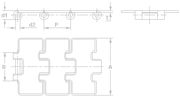 Single Hinge Carbon Steel Straight Running Table Top Chains