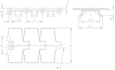 Sideflexing Table Top Chains: Tab Type