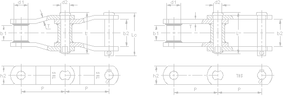 Offset Sidebar Welded Steel Mill Chains and Straight Sidebar Welded Steel Mill Chains