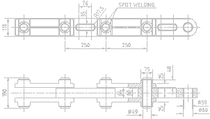 Drop forged type diffuser chains (alloy steel or stainless steel)