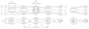 ANSI Double Pitch Transmission Roller Chains (Oversized Roller)