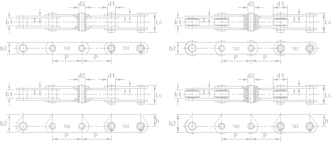 BS standard hollow pin conveyor chains