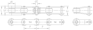 BS/DIN Standard Double Pitch Stainless Steel Conveyor Roller Chains (Oversized Roller Type)