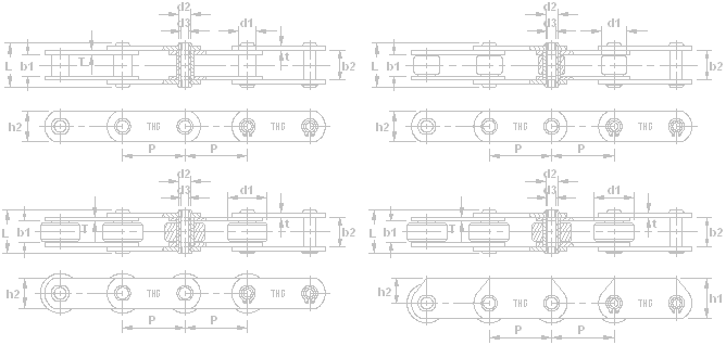 DIN standard stainless steel hollow pin conveyor chains